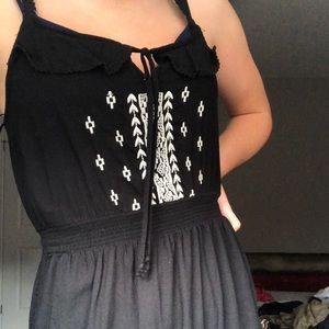 Black embroidered dress